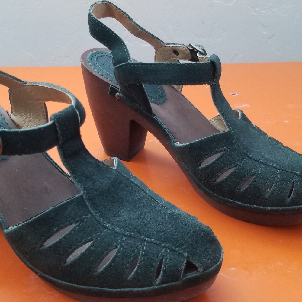 Used Anthropologie Cajun Block Wood Heels by Latigo